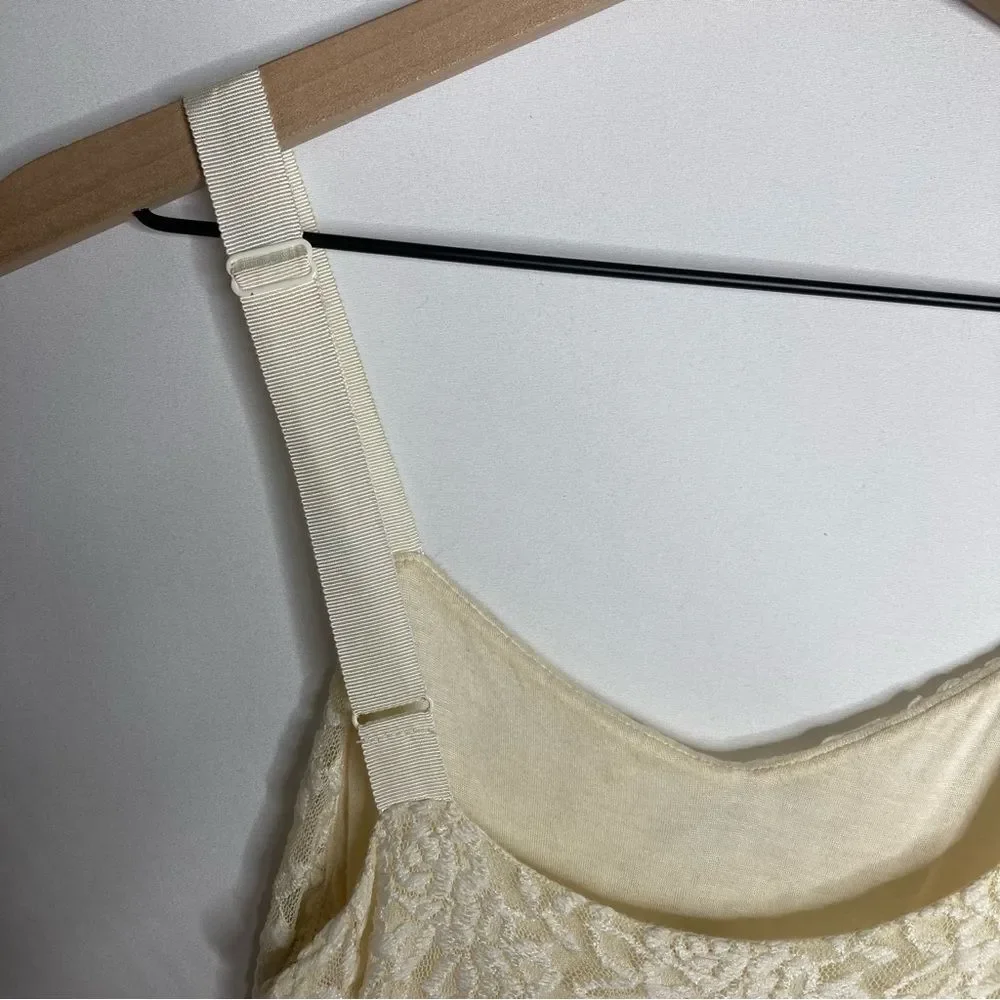 Free People Cream Lace Gold Metallic Ombre Dress Size Small